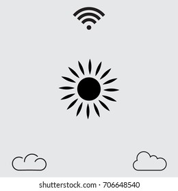 Sun icon, sunshine vector illustration