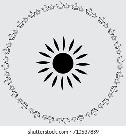 Sun icon, sunshine vector illustration