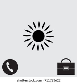 Sun icon, sunshine vector illustration
