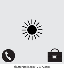Sun icon, sunshine vector illustration