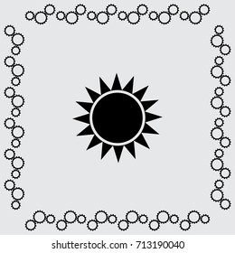 Sun icon, sunshine vector illustration