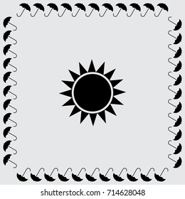Sun icon, sunshine vector illustration