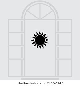 Sun icon, sunshine vector illustration