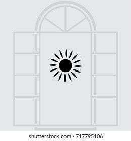 Sun icon, sunshine vector illustration