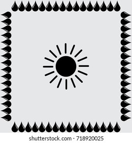 Sun icon, sunshine vector illustration
