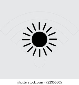 Sun icon, sunshine vector illustration