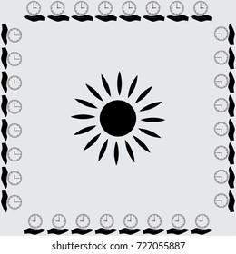 Sun icon, sunshine vector illustration