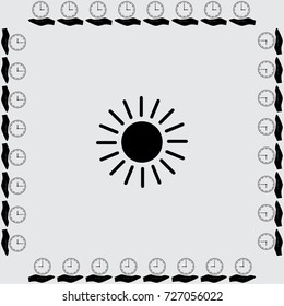 Sun icon, sunshine vector illustration