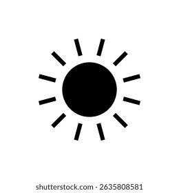 Sun icon symbol for apps and websites. Brightness sign and symbol