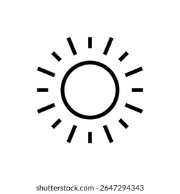 Símbolo de icono de sol para App y Sitios web. Signo y símbolo del brillo