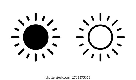 Sun-Symbol für Apps und Websites. Helligkeitszeichen und -symbol
