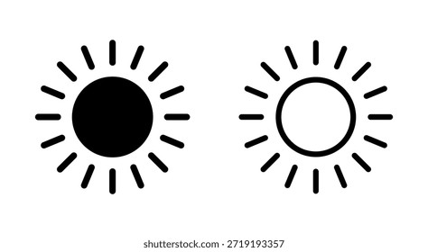 Sun-Symbol für Apps und Websites. Helligkeitszeichen und -symbol