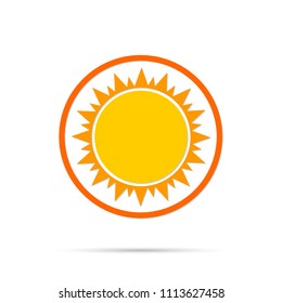 Sun icon, symbol design template, vector illustration