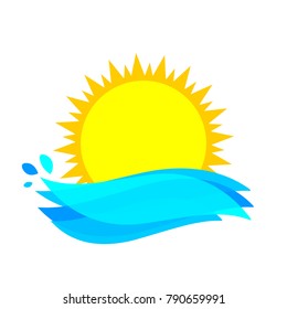 Sun icon, symbol design template, vector illustration