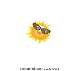 Sun icon symbol with glasses vector