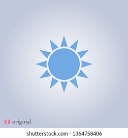 The Sun  Icon. A symbol  of the good weather and the sky on white isolated background. The sunny and brightness sign