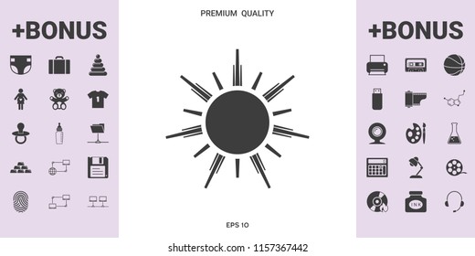 Sun icon symbol - graphic elements for your design