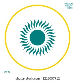 Sun icon symbol. Graphic elements for your design