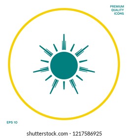 Sun icon symbol. Graphic elements for your design