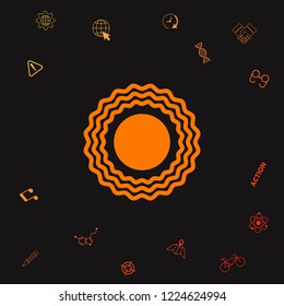Sun icon symbol. Graphic elements for your design