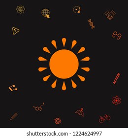 Sun icon symbol. Graphic elements for your design