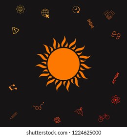 Sun icon symbol. Graphic elements for your design