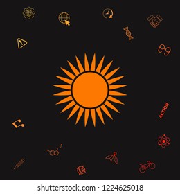 Sun icon symbol. Graphic elements for your design