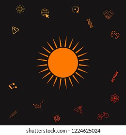 Sun icon symbol. Graphic elements for your design