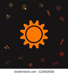 Sun icon symbol. Graphic elements for your design
