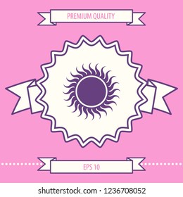 Sun icon symbol. Graphic elements for your design