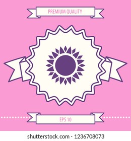 Sun icon symbol. Graphic elements for your design