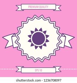 Sun icon symbol. Graphic elements for your design