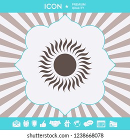 Sun icon symbol. Graphic elements for your design