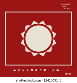 Sun icon symbol. Graphic elements for your design