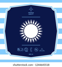 Sun icon symbol. Graphic elements for your design