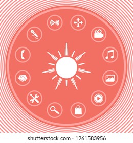 Sun icon symbol. Graphic elements for your design