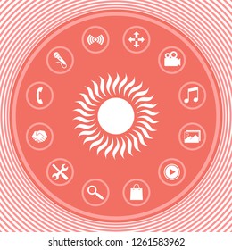 Sun icon symbol. Graphic elements for your design