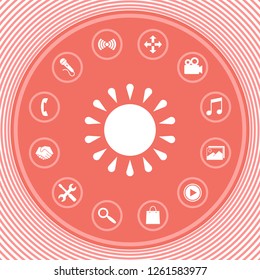 Sun icon symbol. Graphic elements for your design