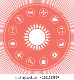 Sun icon symbol. Graphic elements for your design