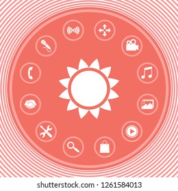 Sun icon symbol. Graphic elements for your design