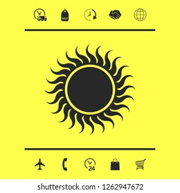 Sun icon symbol. Graphic elements for your design