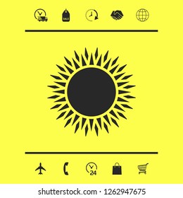 Sun icon symbol. Graphic elements for your design