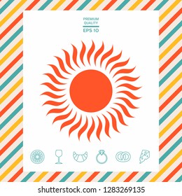Sun icon symbol. Graphic elements for your design