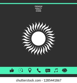 Sun icon symbol. Graphic elements for your design