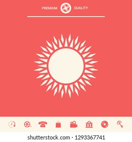 Sun icon symbol. Graphic elements for your design