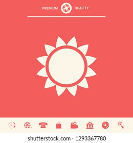 Sun icon symbol. Graphic elements for your design
