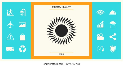 Sun icon symbol. Graphic elements for your design