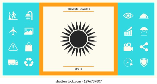 Sun icon symbol. Graphic elements for your design