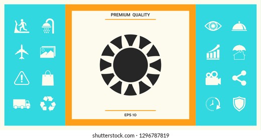 Sun icon symbol. Graphic elements for your design