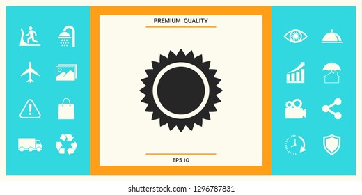Sun icon symbol. Graphic elements for your design